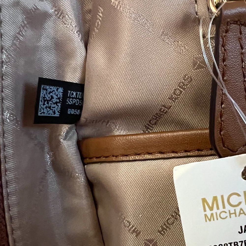 Michael Kors Jaycee Large Zip Pocket Front Backpack MK Signature Brown - Picture 8 of 9